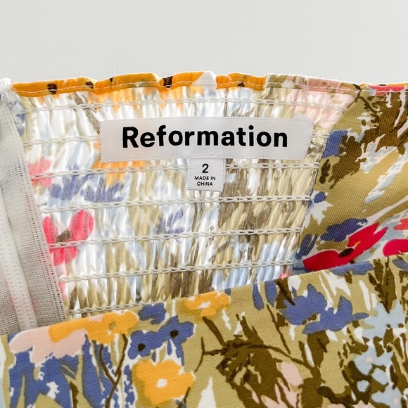 🚫Sold🚫 Reformation Dress Midi Long Sleeve Floral Cyprus Countryside NWOT - Picture 7 of 7